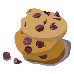 Chocolate chip cookies. Vector illustration