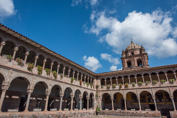 Fototapeta na wymiar Church of Santo Domingo, Coricancha,Cusco, Peru,Build on ruins of Incan Temple.