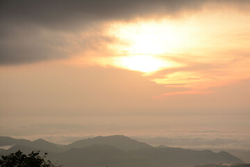 Beautiful  sky and clouds at Khao Krajome, Suan Phueng, Ratchaburi province, Thailand