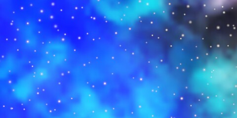 Light BLUE vector background with small and big stars. Shining colorful illustration with small and big stars. Design for your business promotion.