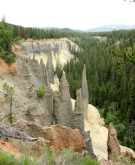 The Pinnacles are a popular tourist attraction of Crater Lake National Park.