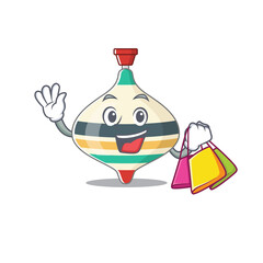 wealthy top toy cartoon character with shopping bags