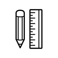 pencil and ruler icon vector design template