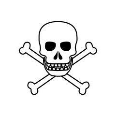 danger sign - skull icon vector design template
