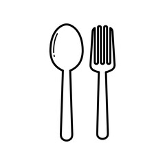 spoon and fork icon vector design template