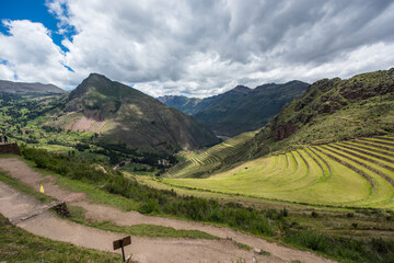 The Sacred Valley and the Inca ruins of Pisac, near Cuzco Peru.