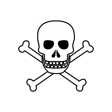 danger sign - skull icon vector design template