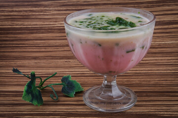 es cincau hijau or green cincau ice is indonesian traditional food