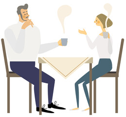 coffee time,朝食,夫婦,朝,イラスト