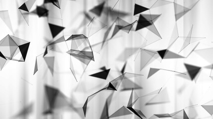 Abstract black and white plexus geometric background