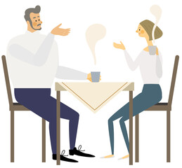 coffee time,朝食,夫婦,朝,イラスト