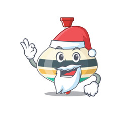 cartoon character of top toy Santa having cute ok finger
