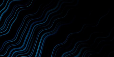 Dark BLUE vector background with lines. Bright sample with colorful bent lines, shapes. Template for cellphones.