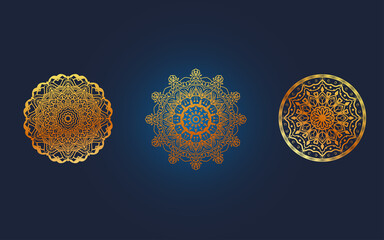 set of mandala ornate background for wedding invitation, book cover, cards