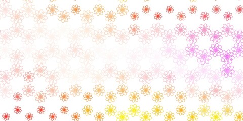 Light Pink, Yellow vector backdrop with bent lines.