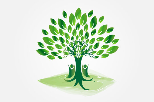 Logo tree ecology people symbol vector image