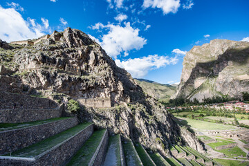 Ancient Inca Ruins Of Ollantaytambo In Peru 