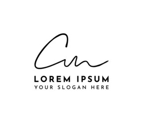 Cm signature modern logo template vector illustration