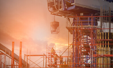 Construction with city