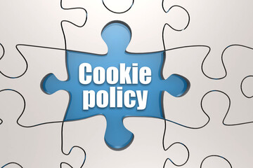 Cookie policy word on jigsaw puzzle