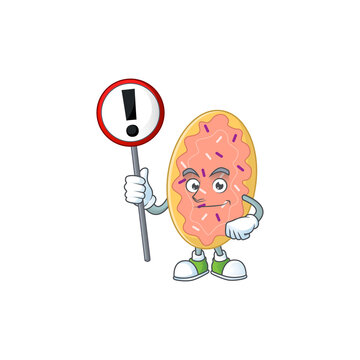 Caricature picture of bread holding a sign