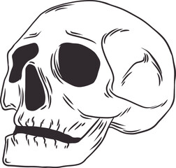 Vector black and white illustration of human line art hand drawn style.