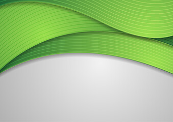 Bright green waves abstract corporate vector background