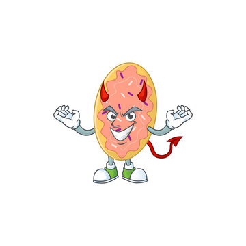 A cartoon image of bread as a devil character