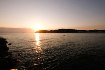 逗子海岸の夕日