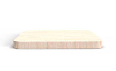 Empty Wooden Podium in 3D Rendering on a white background.