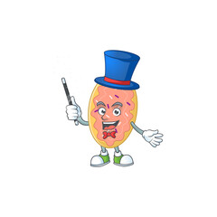 Talented bread Magician cartoon mascot design style