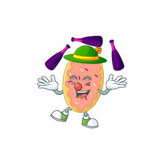 Bread mascot cartoon design playing Juggling on circus
