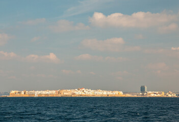 Panoramic view of Gallipoli, a village near ionian sea, Apulia, Salento, Italy