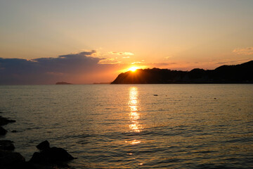 逗子海岸の夕日