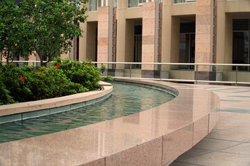 Water fountain near the office building