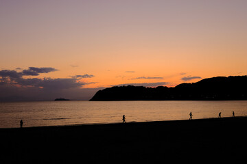 逗子海岸の夕日