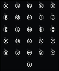 A to Z logo with hexagon black background