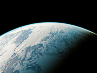 Arctic and Greenland from Space - Global Warming Crisis - Save Planet Earth   Environmental Protection From Melting of Polar Ice Caps - 3D Rendering © Darryl