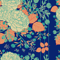 floral vector seamless repeat pattern - 353782338