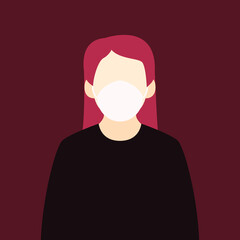 people wearing medical mask to prevent disease, flu, virus. Flat vector illustration