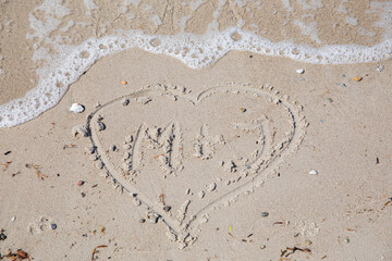heart on the sand