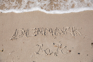 Denmark 2020 written in the sand