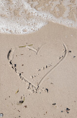 heart written in the sand