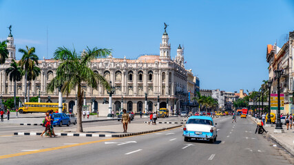 Havana, Cuba. Vintage classic American car in on the streets of the vibrant city.