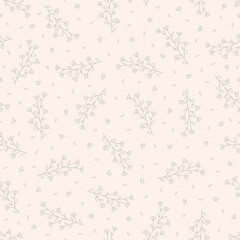 Seamless pattern with hand drawn flowers, vector illustration