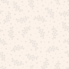 Seamless pattern with hand drawn flowers, vector illustration