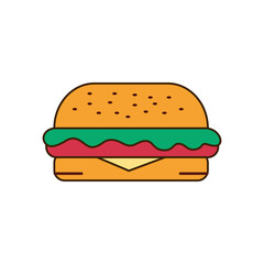 hamburger - fast food icon vector design template