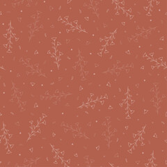 Seamless pattern with hand drawn flowers, vector illustration