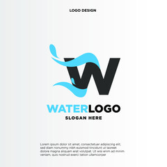 letter W water splash vector logo design