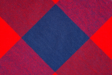Stretch cotton fabric in a red check, shirt fabric.